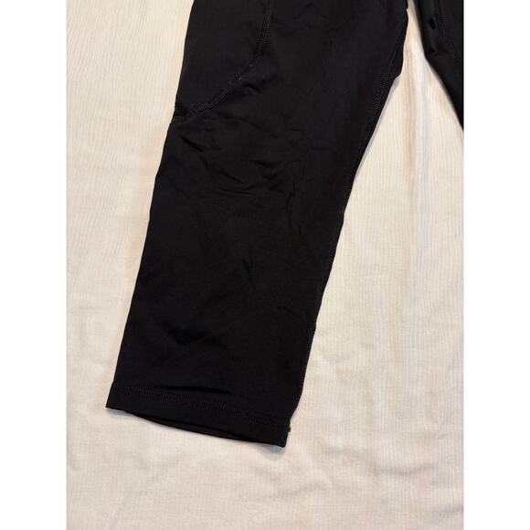 Virus Performance Compression Leggings Cropped Black Gold Womens Large Gym - Picture 9 of 16